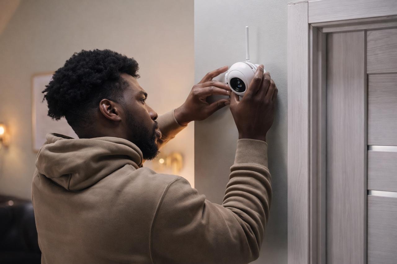 Isys Technologies certified technician installing security equipment on-site