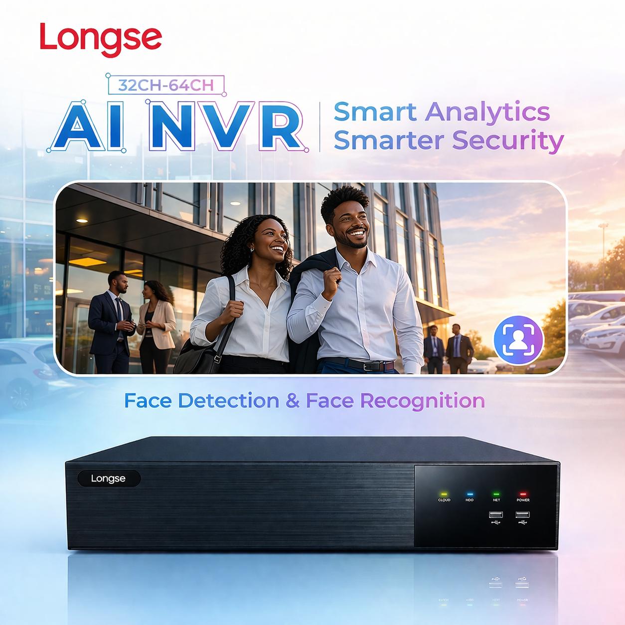 Longse AI NVR with smart analytics and face recognition technology